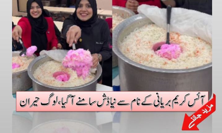آئس کریم بریانی کے نام سے نیا ڈش سامنے آگیا ،لوگ حیران
